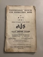 Vintage 1951 A.J.S Motorcycle Maintenance Manual & Instruction Manual