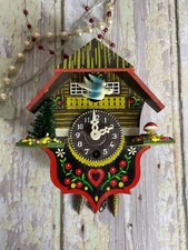 Vintage Miniature West Germany Chalet Style Cuckoo Clock Parts Untested No Key