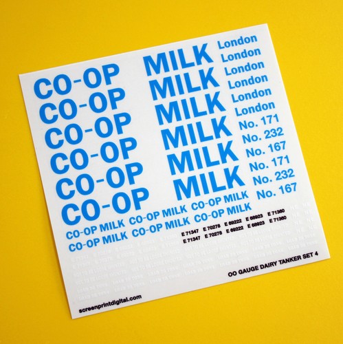 Model rail gauge op - rail, milk