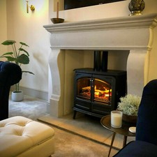 #Reproduction Reclaimed French Farmhouse Carved Stone Fireplace Rustic Surround#