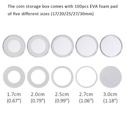 100 round coin - cases, clear