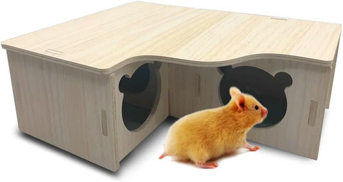 Wooden hamster house corner - wooden,