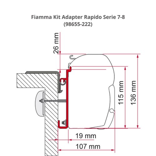 Fiamma rapido adaptor - 7-8,