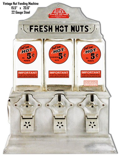 Vintage style metal sign - sign, nut