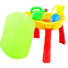KandyToys Sand and Water Table with Lid and Accessories - Kids Outdoor Sandpit