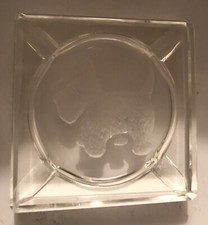 Scottie Dog Ashtray Intaglio Glass Engraved Highland Terrier SMALL 7cm Art Deco
