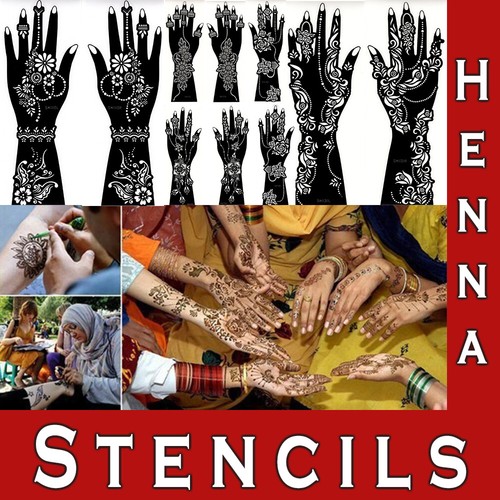 Henna template hand large - template,