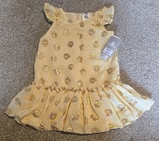 Disney Snow White and the Seven Dwarfs Dress Yellow Gold Dress - Age 4 - BNWT