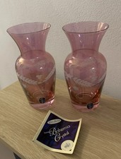 pair Bohemia crystal Cranberry