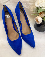 Where's That From Women's High Heel Royal Blue Court Shoes UK 9 EU 42 Faux Suede