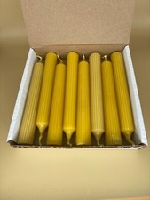 Set of 8 Pure Beeswax Pillar Candles (7" Each) – Natural Yellow, Eco-Friendly