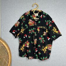 Mambo Smart Arts Christmas Short Sleeve Button Up Shirt Sz 6XL Reindeer Santa