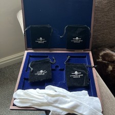 Brown Wooden Coin Presentation Box with a tray for 70mm London mint etc +extras