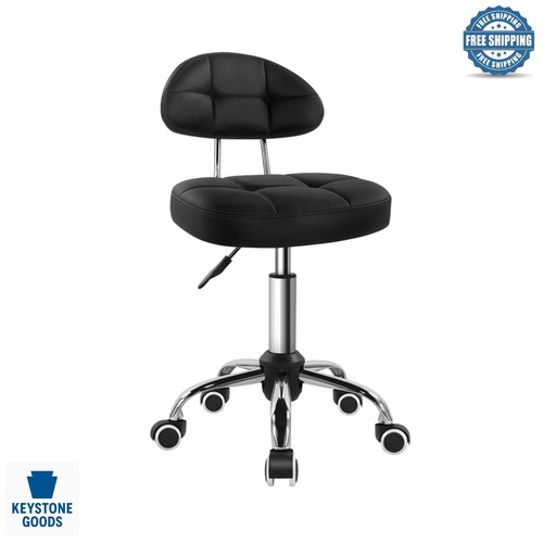 Black modern swivel stool with - black,