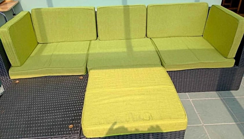 Rattan wicker lounge set - lounge, green