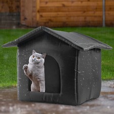 Outdoor Cat House Waterproof Breathable Pet Bed Dog Kennel Stray Cats Shelter UK