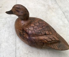 A VINTAGE WOODEN DECOY DUCK