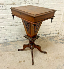 Antique Victorian Walnut Sewing Table Work Table (Can Deliver)