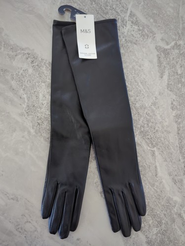 Genuine leather long - leather, black