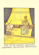 GLEN BAXTER  POSTCARD LIFE A 29 RUTLEY CRESCENT CONTINENTAL SIZE VERY GOOD