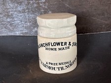 58512 Old Vintage Antique Printed Ironstone Pot Jar Fish Paste Blanchflower