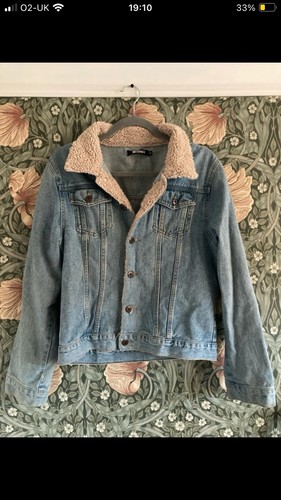 Womens shearling denim jacket - shearling,