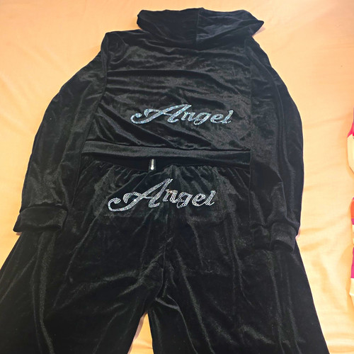 Women black velour - black,