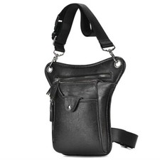 Vintage Leather Waist Pack Men Women Belt Hip Bum Bag Hiking Camping Bag