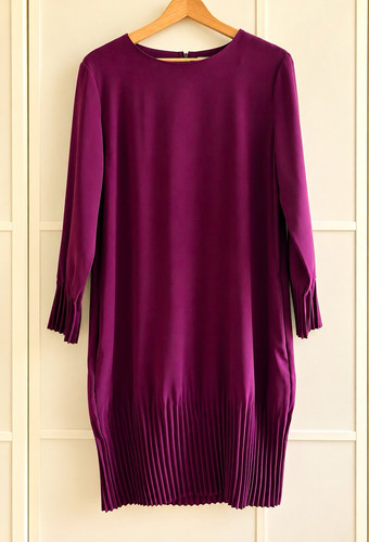 Cos purple pleated hem shift - hem,