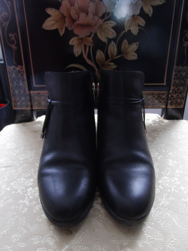Ladies leather suede black - leather,