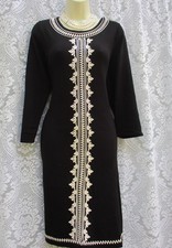 Cosy Monsoon Cornelli Size XL 20 22 Black Cottton Knitted Jumper Dress