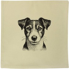 40cm x 40cm 'Jack Russell Dog' Canvas Cushion Cover (CV00039031)