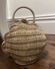 Straw rattan shell Bag With