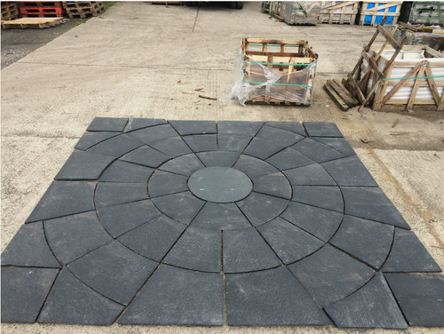 Natural black limestone - black,