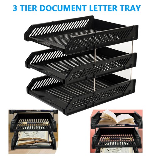 Tier stackable desk - stackable, black
