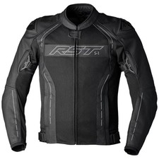 RST S1 Mesh CE Leather Jacket Motorbike Motorcycle Black / Black 