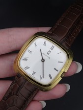 Mappin & Webb Swiss Made Vintage Mechanical Mens Watch 34mm Gold Tone Running