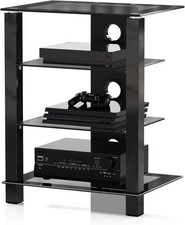 Hifi Racks 4 Tiers Glass TV