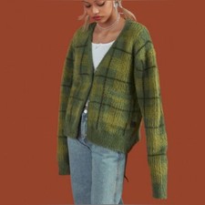 UNIF Green Plaid Cardigan