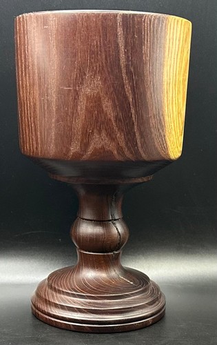 Hand turned wooden pedestal - turned,
