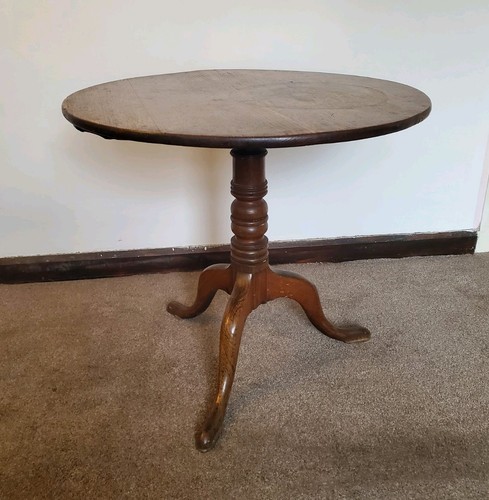 Georgian oak tripod table - oak,
