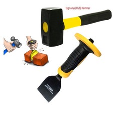 Concrete Breaker 2-1/4'' 57mm Brick Bolster with Guard & 1kg Lump Hammer