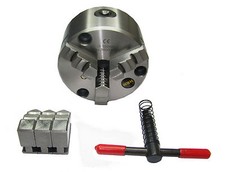 100MM 3 JAW SELF CENTERING LATHE CHUCK INT/EXT JAWS CHUCK KEY DIN 6350 RDGTOOLS