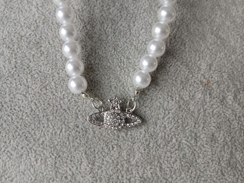 Silver rhinestone planet orb - silver,