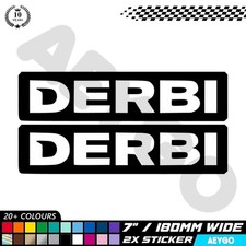 2x DERBI Vinyl Decal Stickers Bike Motorbike Motorcycle Sticker Mod Sponsor