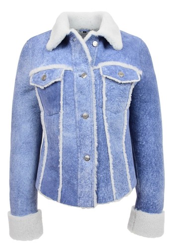 Womens real sheepskin trucker - real,