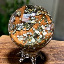 28G Natural high-quality shiny pyrite, quartz crystal ball healing