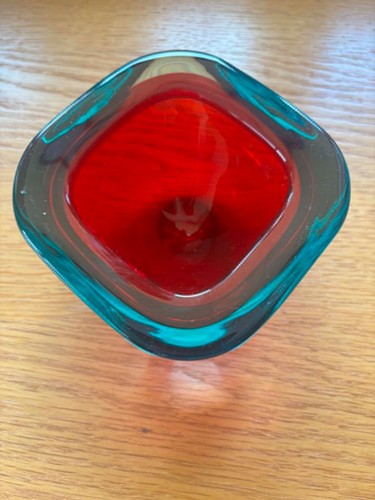 Murano geode red turquoise - &,