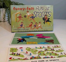 Vintage Fuzzy Felt 'Fun At Sports' 1970 Alan Industries. VGC!