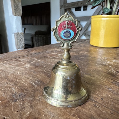 Vintage brass small bell table - brass,